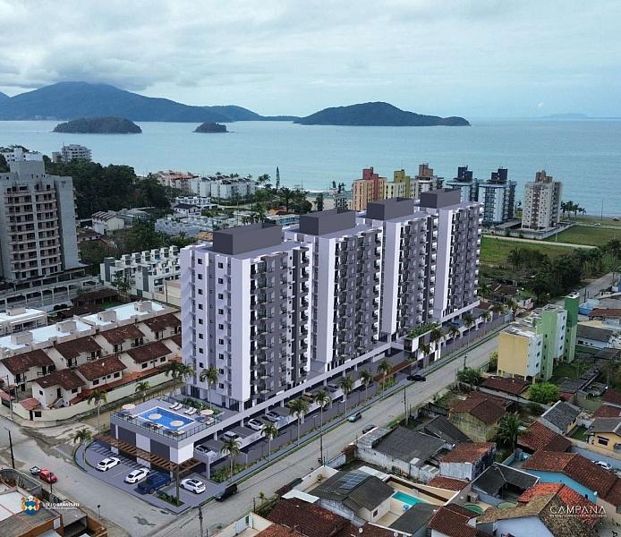 Perspectiva a�rea do Residencial Sardenha no Massagua�u, em Caraguatatuba