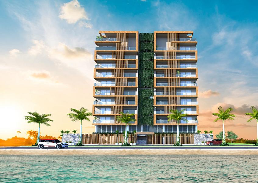 Fachada do Residencial Safira, pr�dio frente para o mar em Caraguatatuba