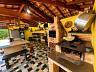 �rea gourmet com churrasqueira e forno a lenha no s�tio em Sales�polis.