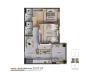 Planta dos apartamentos finais 3 e 4 do Residencial Jardins de Nazar� com 58 m�, 2 dormit�rios e 1 su�te no Massagua�u