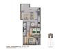 Planta dos apartamentos finais 1 e 2 frente mar do Residencial Jardins de Nazar� com 80 m2, 2 dormit�rios e 1 su�te em Caraguatatuba