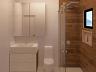 Perspectiva ilustrativa do banheiro da su�te do apartamento de 43,87 m�