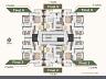 Pavimento tipo das Torres 1 e 2 do Residencial Sardenha, com unidades de 1 e 2 su�tes