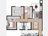Planta do apartamento Duplex do Maranduba Beach Resort