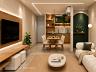 Sala para dois ambientes em apartamento no Caragu� Beach Center
