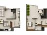Planta humanizada da cobertura duplex de 146,83 m� no Caragu� Beach Center