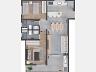 Planta do apartamento de 2 dormit�rios 70,33 m� do Bilbao Residencial, Jardim Brit�nia, Caraguatatuba