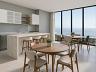 Cozinha e sala de jantar integradas com vista para o mar no apartamento de 2 dormit�rios 79,55 m� do Bilbao