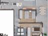 Planta do apartamento de 2 dormit�rios 79,55 m� do Bilbao Residencial, Jardim Brit�nia, Caraguatatuba