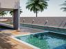 Deck com espregui�adeiras junto � piscina do Seg�via Residencial