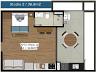 Planta do studio de 36,88 m� do Arezzo Studios