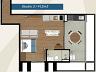 Planta do studio de 41,25 m� do Arezzo Studios