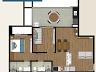 Planta do apartamento de 2 dormit�rios com 63,28 m� do Arezzo Studios