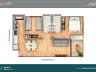 Planta do apartamento de 2 dormit�rios com 65,14 m� do Citt� di Lucca