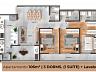Planta do apartamento de 106 m� com 3 dormit�rios, su�te com closet e lavabo do Viena Residencial, no Centro de Ubatuba