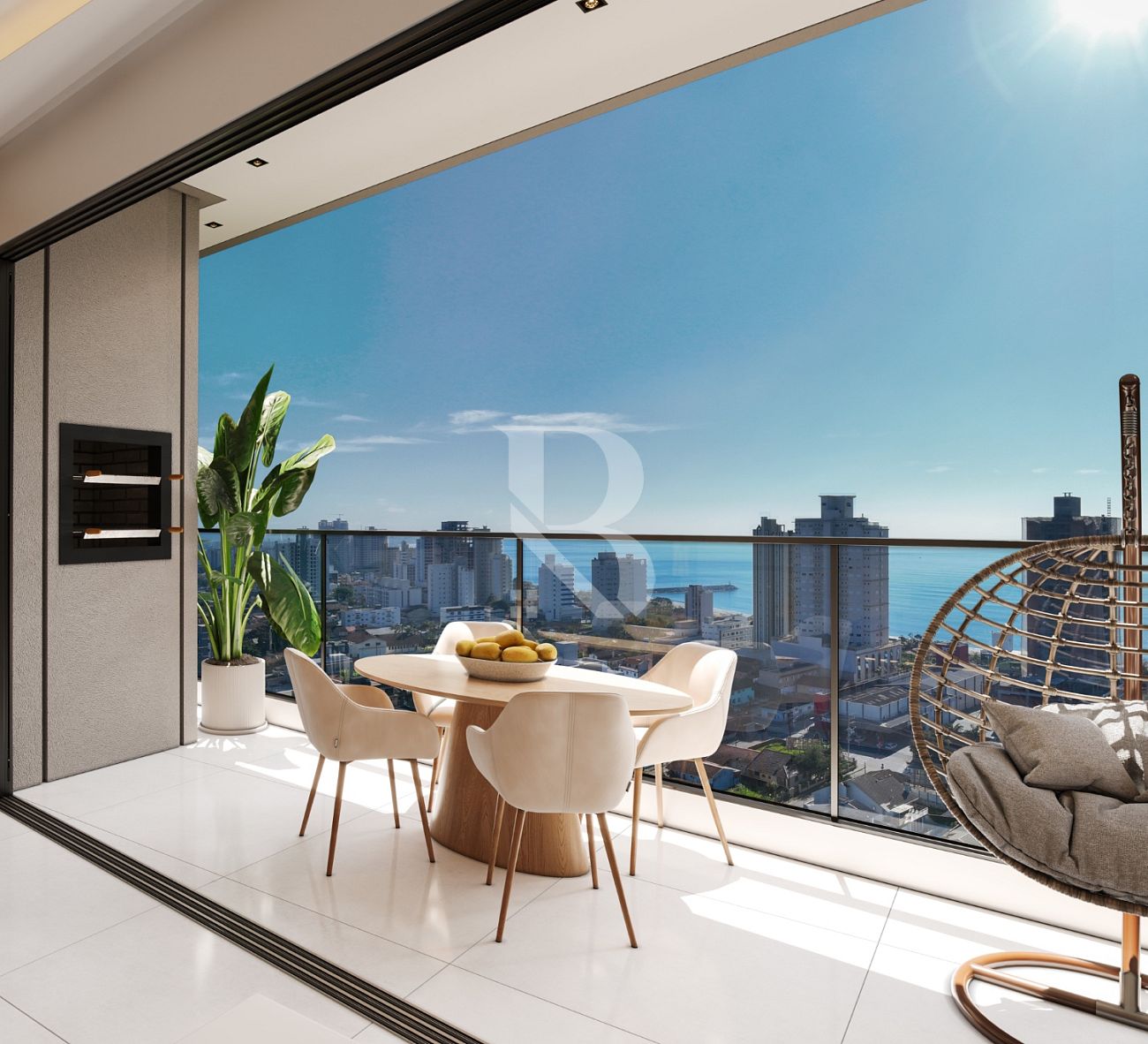 Com 4 quartos. Apartamento a venda Balneário Piçarras SC.