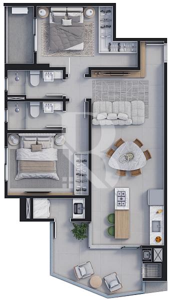 Com 2 quartos. Apartamento a venda em Balneário Piçarras - SC — foto 20