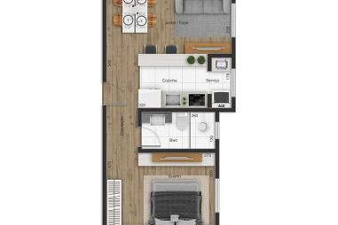 APARTAMENTO 2 QUARTOS