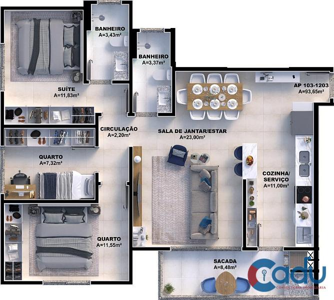 Incrível Apartamento 3 Dormitórios com Suíte no Bairro Pedra Branca — foto 25