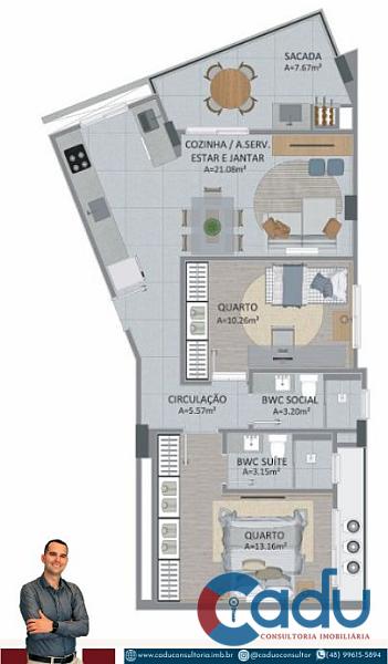 Select Tower - Apartamento de 2 Dormitórios com Suíte à Venda no Pagani – Palhoça/SC — foto 17