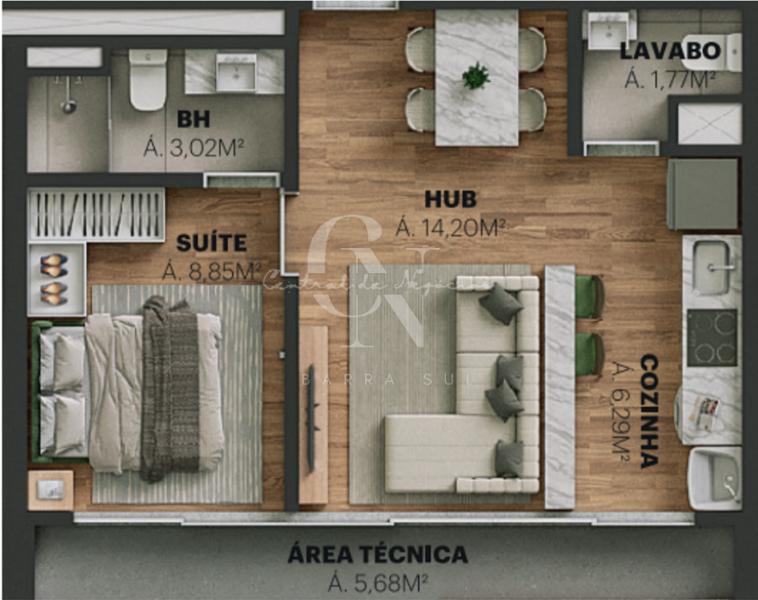 Apartamento 1 dormitório com 1 vaga em Porto Belo — foto 5