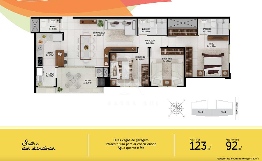 Apartamento 3 dormitórios sendo (1 suíte) 2 vagas  a 800 metros da Praia de Cabeçudas — foto 17