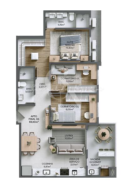 Apartamento 3 quartos ( 1 suíte ) 2 vagas em Itajaí — foto 11