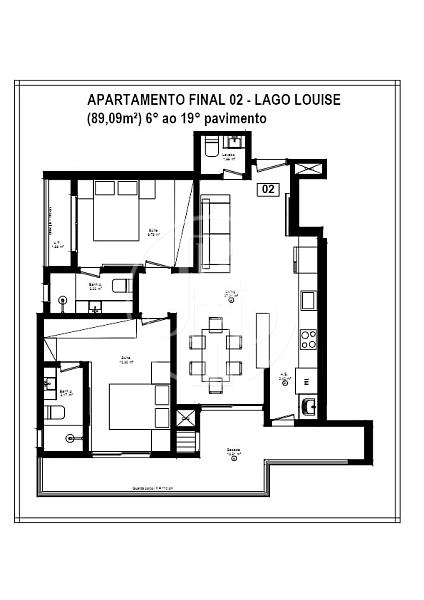 Apartamento no Residencial Lago Louise 17