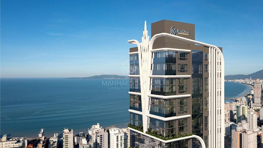 Obelisco Skyhomes: Luxo, 4 sutes e vista frontal para o mar de Itapema