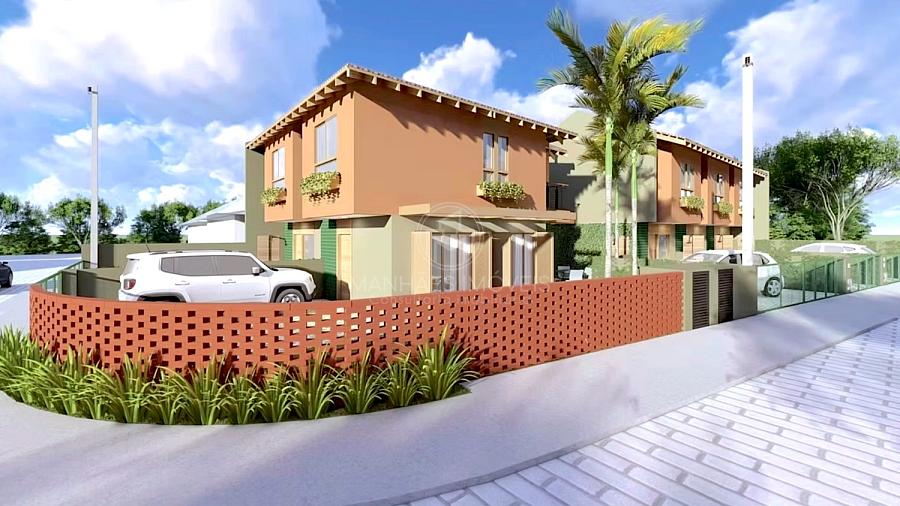 Fachada das casas geminadas no Residencial Brisa do Mar na Praia de Ubatuba em S�o Francisco do Sul