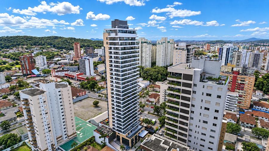 Fachada de 29 pavimentos do Soul na Rua Conselheiro Mafra, Centro, Joinville