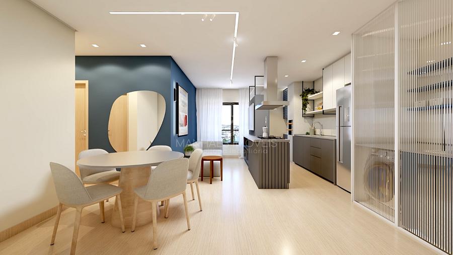 Apartamento de 59m� | 2 Dormit�rios - Living Integrado