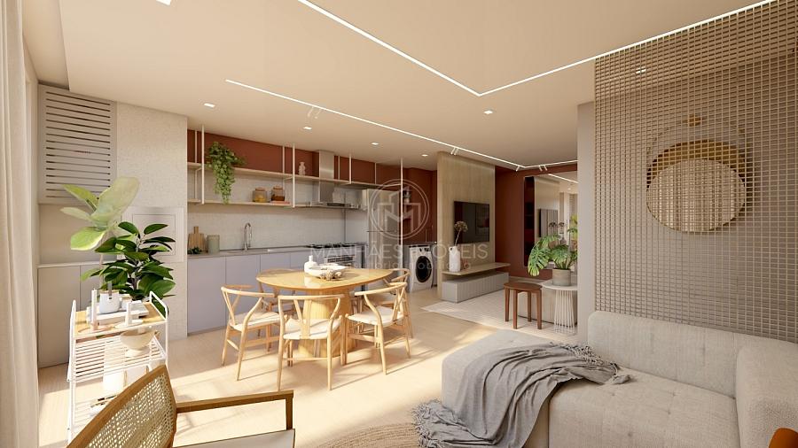 Apartamento de 74m� | 3 Dormit�rios - Living Integrado