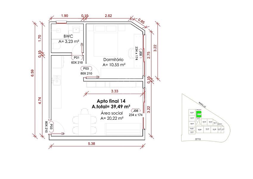 Apartamento 1 Suíte 39 m² Sync Joinville Atiradores — foto 17