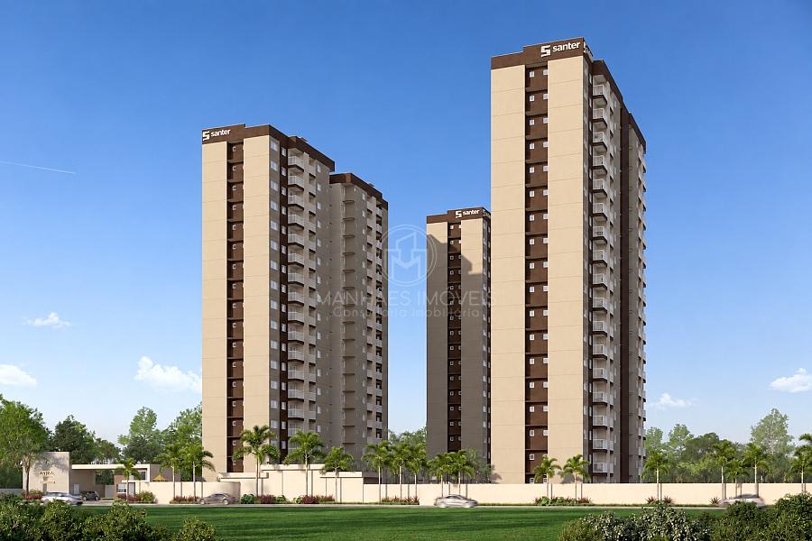 Fachadas das tr�s torres de 18 andares do Ayra Slim Residence em Penha, SC