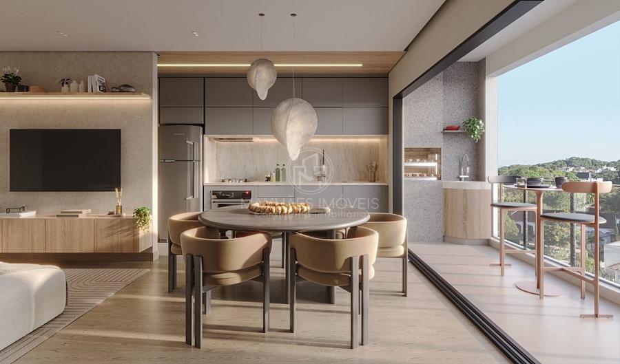 Living e sacada do apartamento de 2 dormitrios