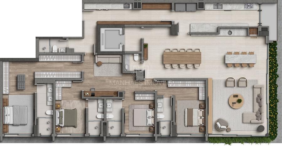 Apartamento na planta com 4 suítes, 3 vagas de garagem, 302m² priv. — foto 24