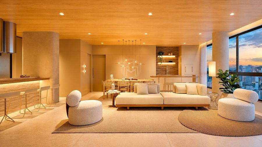 Edif�cio Ophir � Apartamento Tipo 2 (3 Su�tes): Exclusividade com elevador privativo e hall integrado ao living