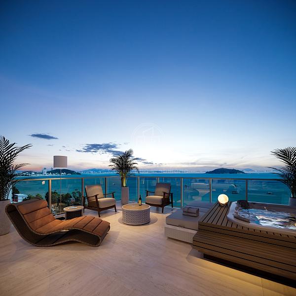 Apartamento duplex com 216 m�: Terra�o com vista mar