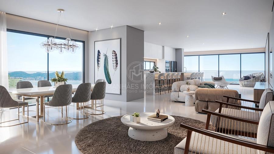 Apartamento 4 Su�tes: Living Integrado