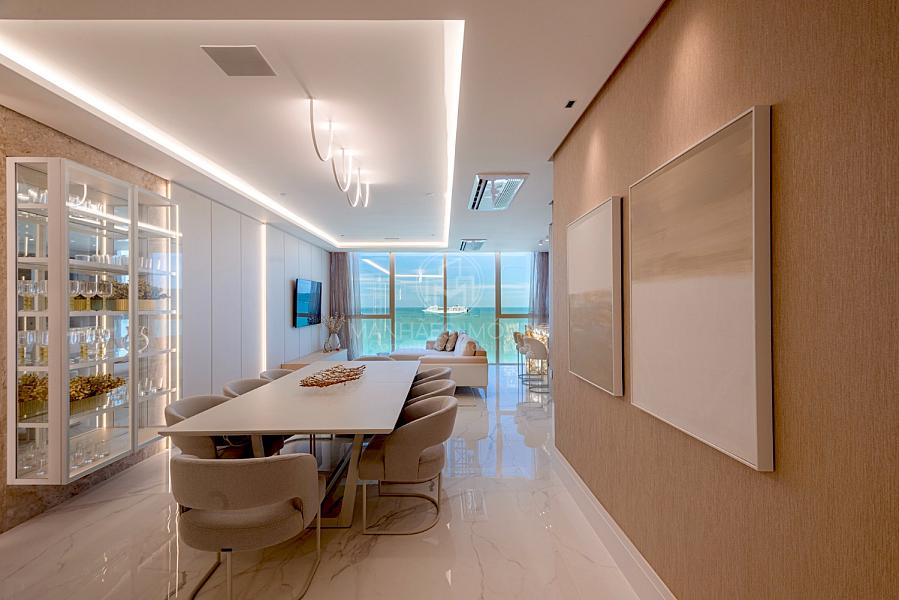 Apartamento Mobiliado: Sala de Jantar com Vista Mar