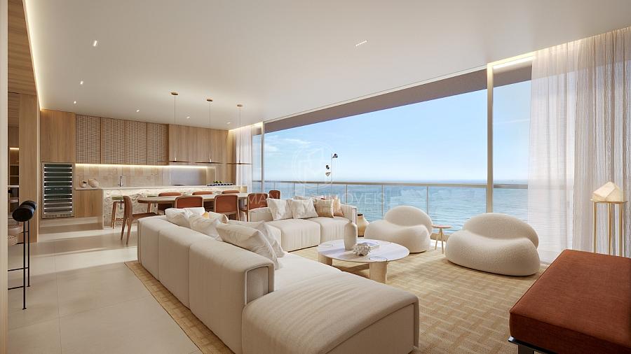 Apartamento Tipo 02: Living integrado