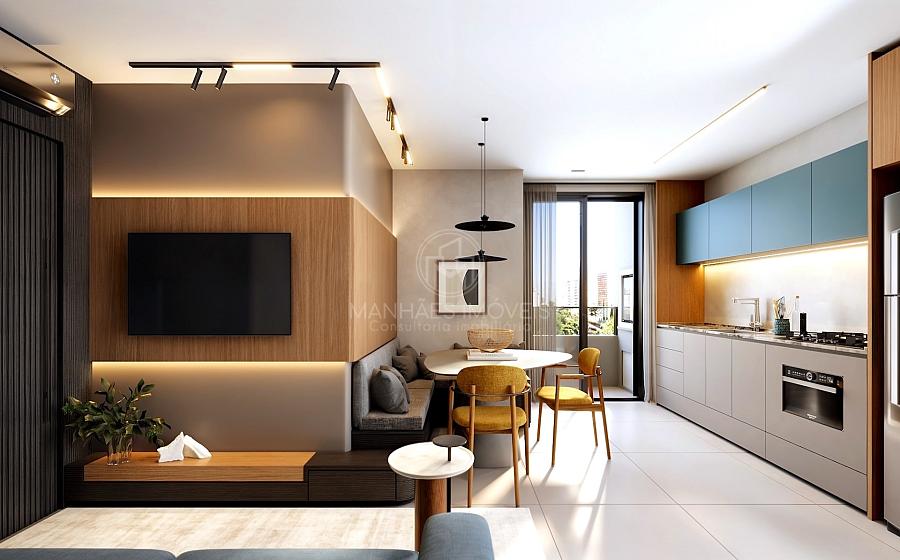 Apartamento com 2 quartos: Living