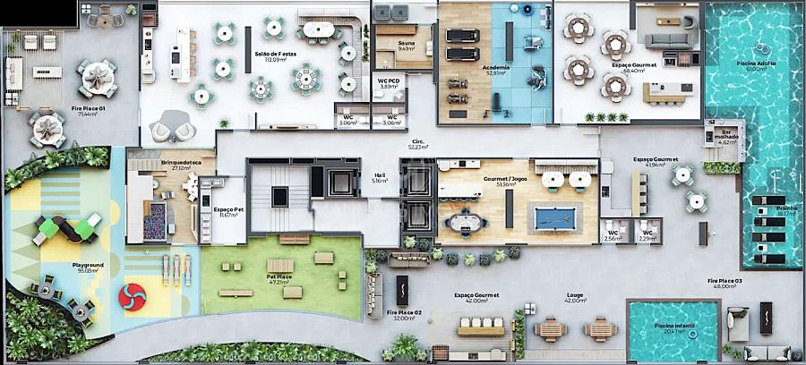 Apartamento na Planta: 3 Suítes e Living Integrado no Ilha de Sardenha – Porto Belo — foto 15