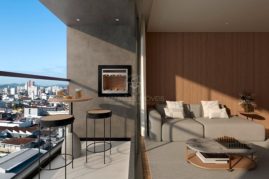 Apartamento Su�te + 2: Sala de Estar e Sacada