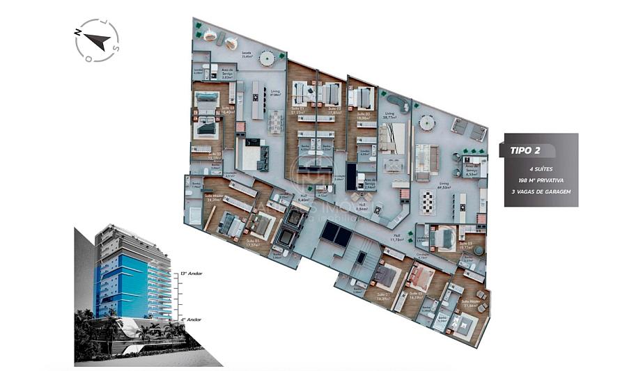 Apartamento Luxo 198 m² | Strait Tower | Centro Itapema — foto 3