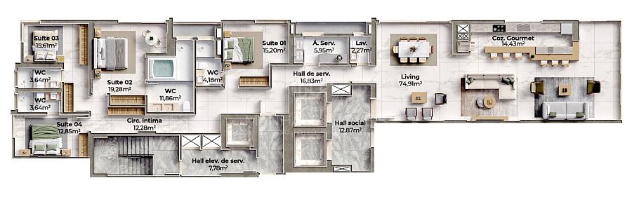 Apartamento na Planta: 4 Suítes, 3 Vagas e 246 m² no Enseada Residence – Itapema — foto 23
