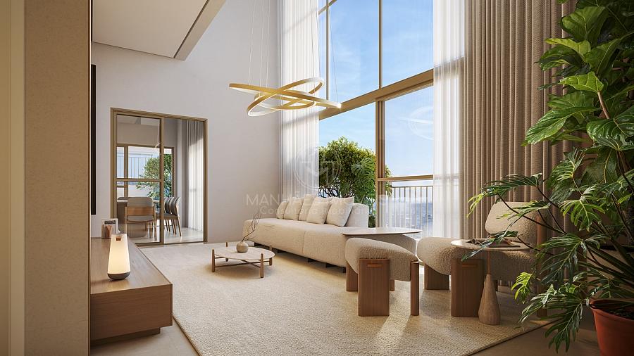 Apartamento Duplex: Living com P-direito duplo