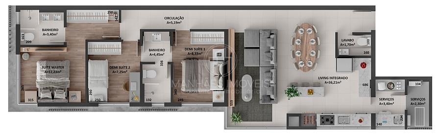 Apartamento Rosskamp | 3 Dormitórios Alto Padrão | Anita Garibaldi — foto 4