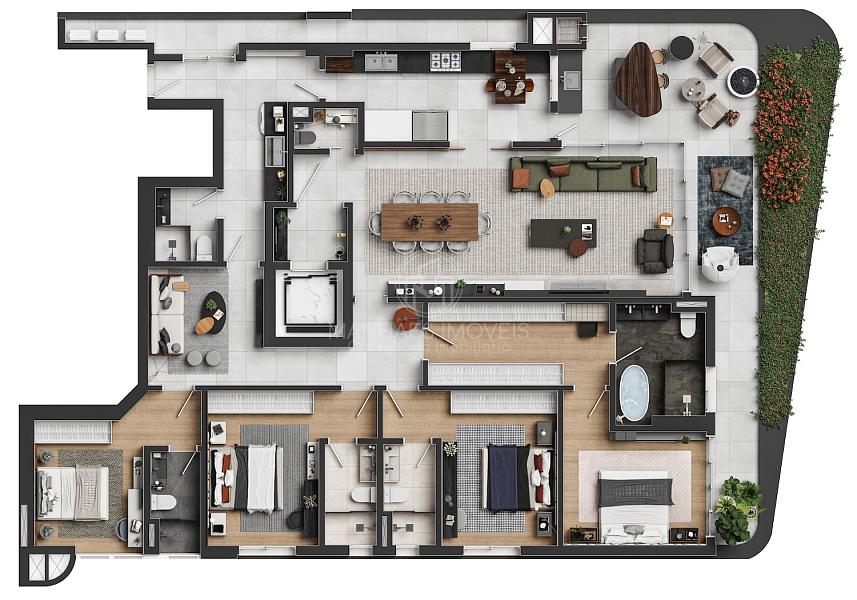 Apartamento com 4 suítes, 3 vagas de garagem, 261m² priv. — foto 25